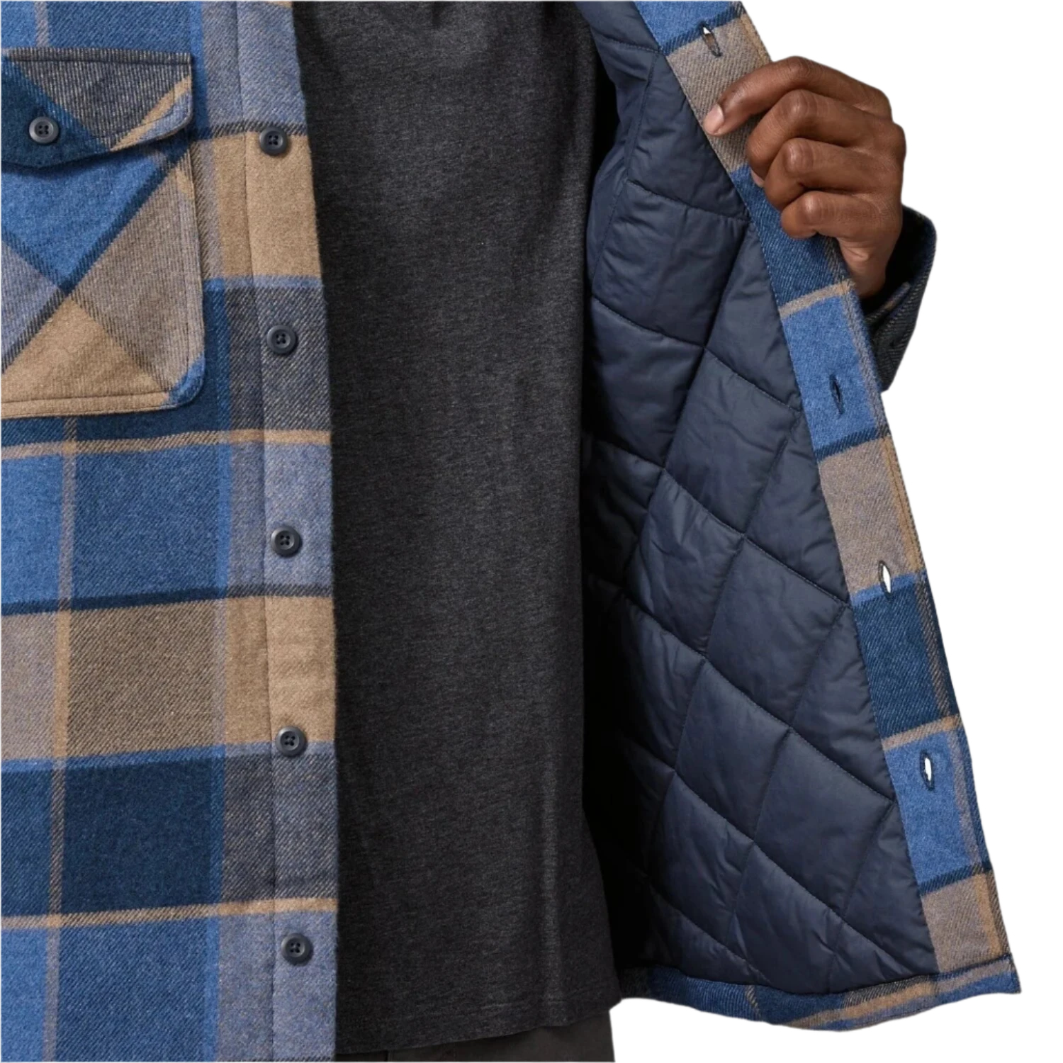 Patagonia 01. MENS APPAREL - MENS JACKETS - MENS JACKETS CASUAL Men's Lightweight Insulated Fjord Flannel Shirt WMBL WILLIAM: SMOLDER BLUE