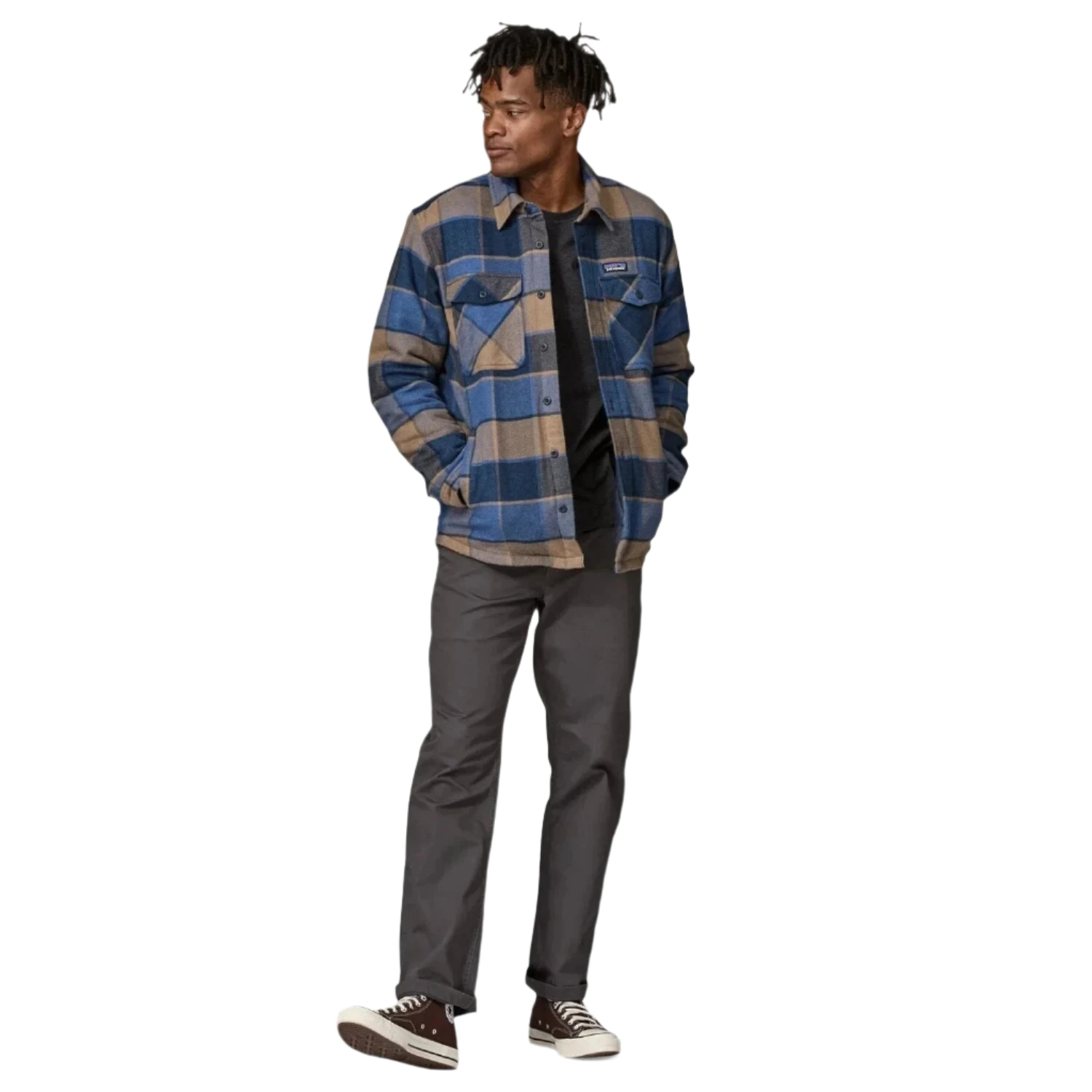 Patagonia 01. MENS APPAREL - MENS JACKETS - MENS JACKETS CASUAL Men's Lightweight Insulated Fjord Flannel Shirt WMBL WILLIAM: SMOLDER BLUE