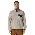 Patagonia 01. MENS APPAREL - MENS HOODIES|SWEATERS - MENS PO SWEATERS Men's Lightweight Synchilla Snap-T Fleece Pullover OTSM OATMEAL HEATHER W SMOLDER BLUE
