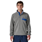 Patagonia 01. MENS APPAREL - MENS HOODIES|SWEATERS - MENS PO SWEATERS Men's Lightweight Synchilla Snap-T Fleece Pullover NKCL NICKEL W CLEMENT BLUE