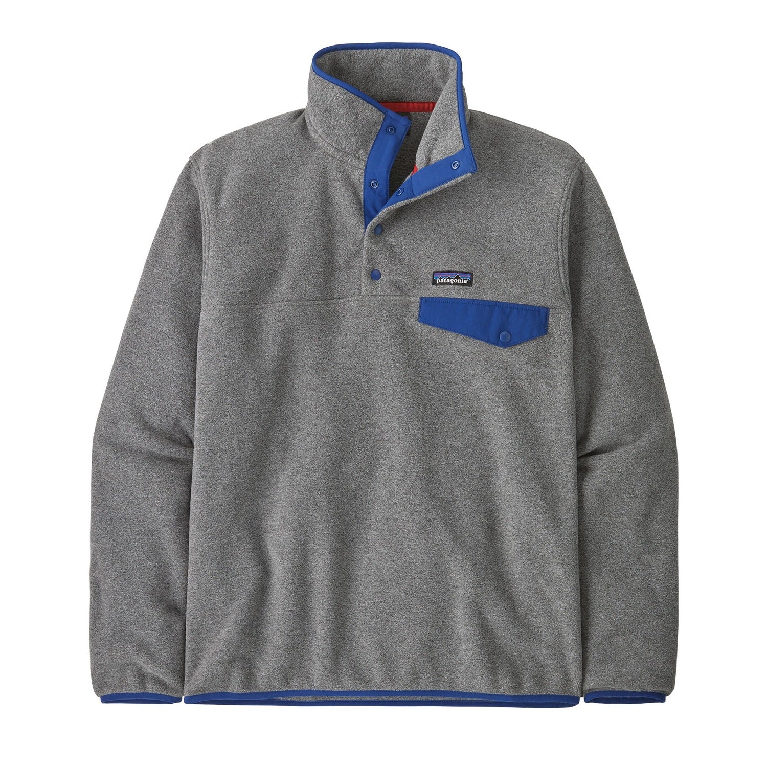 Patagonia 01. MENS APPAREL - MENS HOODIES|SWEATERS - MENS PO SWEATERS Men's Lightweight Synchilla Snap-T Fleece Pullover NKCL NICKEL W CLEMENT BLUE