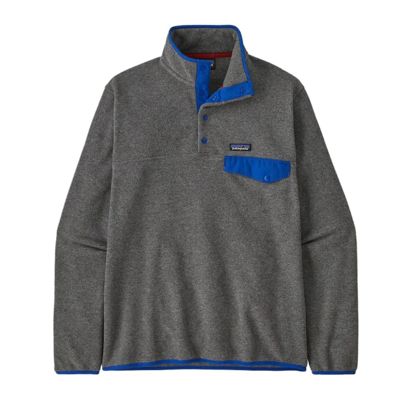 Patagonia 01. MENS APPAREL - MENS HOODIES|SWEATERS - MENS PO SWEATERS Men's Lightweight Synchilla Snap-T Fleece Pullover NLPA NICKEL W PASSAGE BLUE