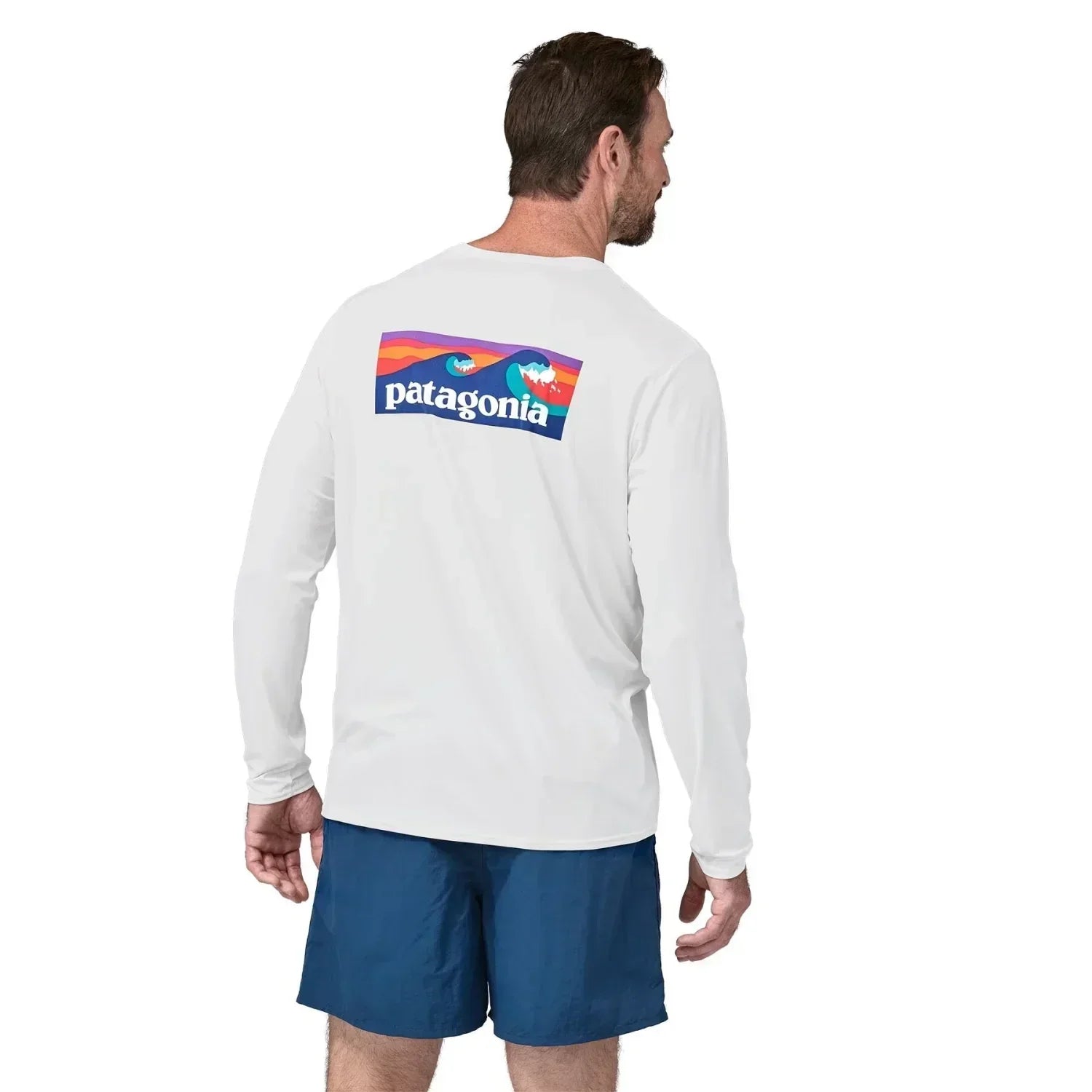 Patagonia 01. MENS APPAREL - MENS LS SHIRTS - MENS LS ACTIVE Men's Long Sleeve Capilene Cool Daily Graphic Shirt - Waters BOLW BOARDSHORT LOGO|WHITE