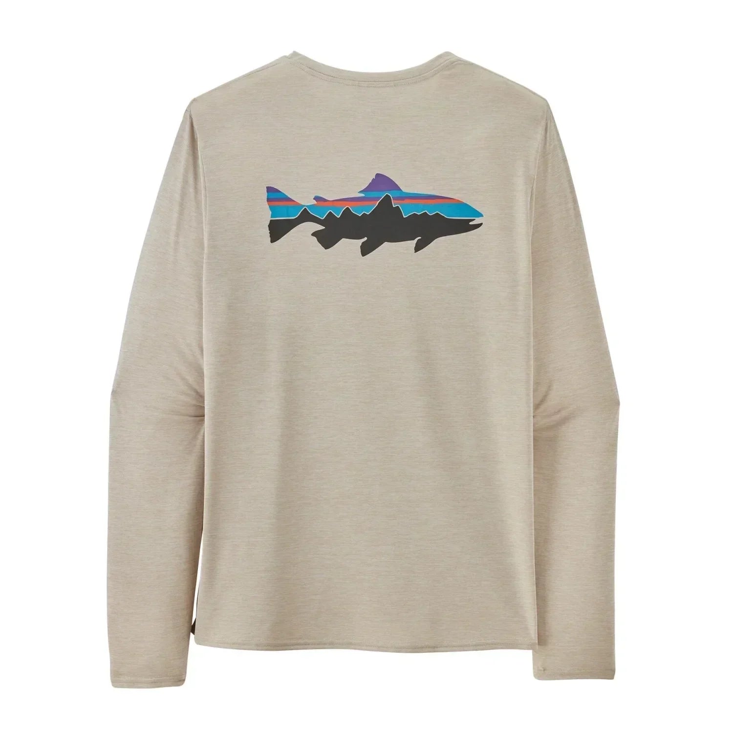 Patagonia 01. MENS APPAREL - MENS LS SHIRTS - MENS LS ACTIVE Men's Long Sleeve Capilene Cool Daily Graphic Shirt - Waters FPMX FITZ ROY TROUT|PUMICE X-DYE