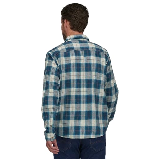 Patagonia 05. M. SPORTSWEAR - M. LS SHIRTS Men's Long Sleeve Cotton In Conversion Lightweight Fjord Flannel Shirt BETB BEACH PLAID | TIDEPOOL BLUE