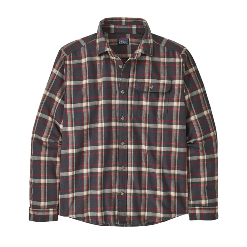 Patagonia 01. MENS APPAREL - MENS LS SHIRTS - MENS LS BUTTON UP Men's Long Sleeve Cotton In Conversion Lightweight Fjord Flannel Shirt MINB MAJOR|INK BLACK