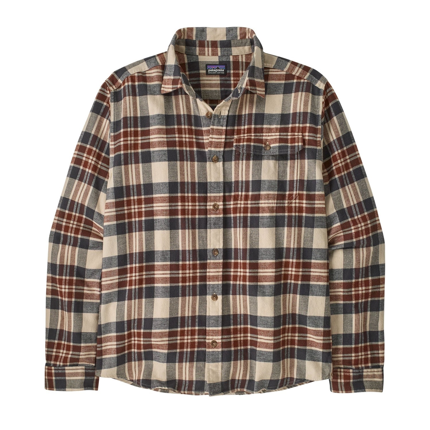 Patagonia 01. MENS APPAREL - MENS LS SHIRTS - MENS LS BUTTON UP Men's Long Sleeve Lightweight Fjord Flannel Shirt PDVA PAW| DRIED VANILLA