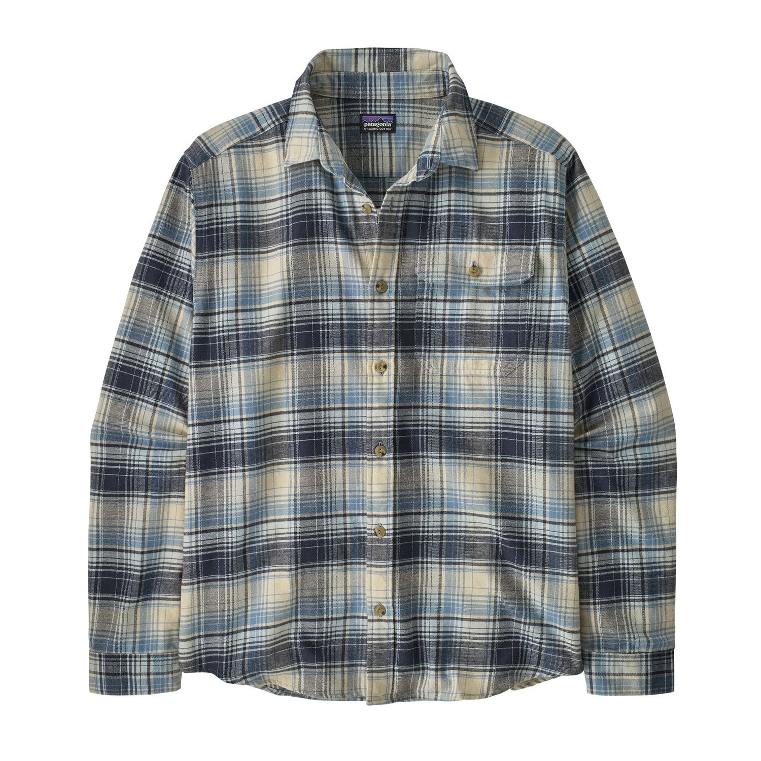 Patagonia 01. MENS APPAREL - MENS LS SHIRTS - MENS LS BUTTON UP Men's Long Sleeve Lightweight Fjord Flannel Shirt FOVB FOGGY| VIRTUALLY BLUE