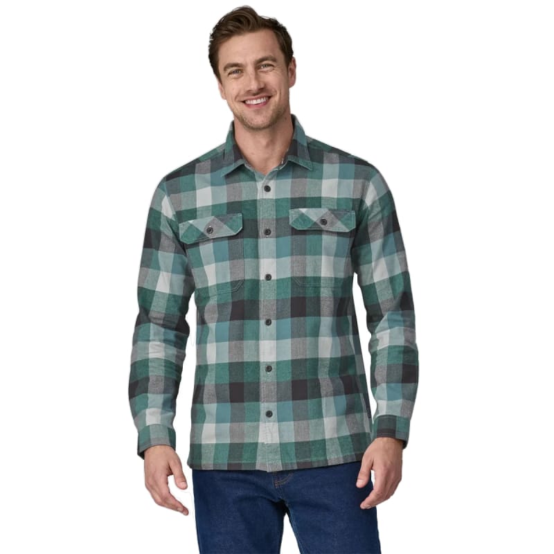 Patagonia 01. MENS APPAREL - MENS LS SHIRTS - MENS LS BUTTON UP Men's Long-Sleeved Organic Cotton Midweight Fjord Flannel Shirt GDNU GUIDES|NOUVEAU GREEN