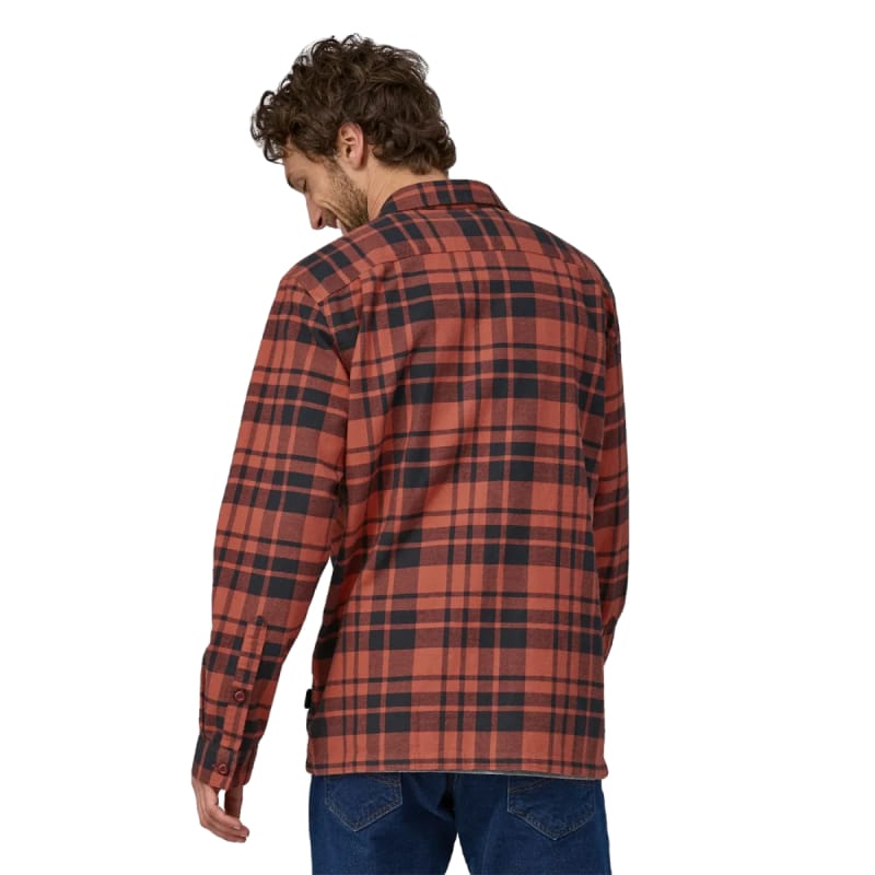 Patagonia 01. MENS APPAREL - MENS LS SHIRTS - MENS LS BUTTON UP Men's Long-Sleeved Organic Cotton Midweight Fjord Flannel Shirt ICRD ICE CAPS|BURL RED