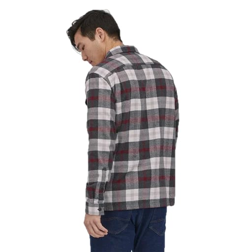 Patagonia 01. MENS APPAREL - MENS LS SHIRTS - MENS LS BUTTON UP Men's Long-Sleeved Organic Cotton Midweight Fjord Flannel Shirt FORI FORAGE|INK BLACK