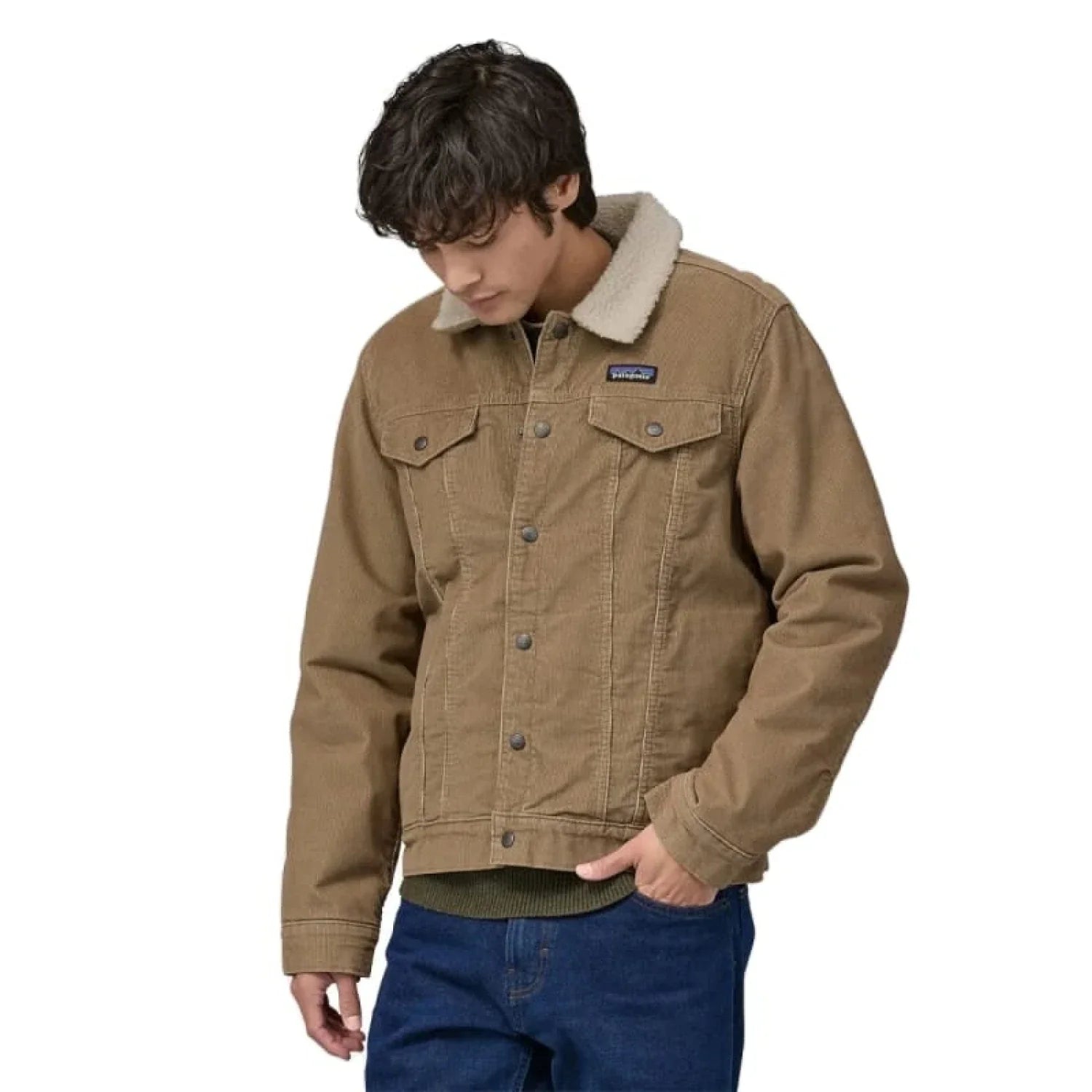 Patagonia 01. MENS APPAREL - MENS JACKETS - MENS JACKETS CASUAL Men's Pile Lined Trucker Jacket SBDY SEABIRD GREY