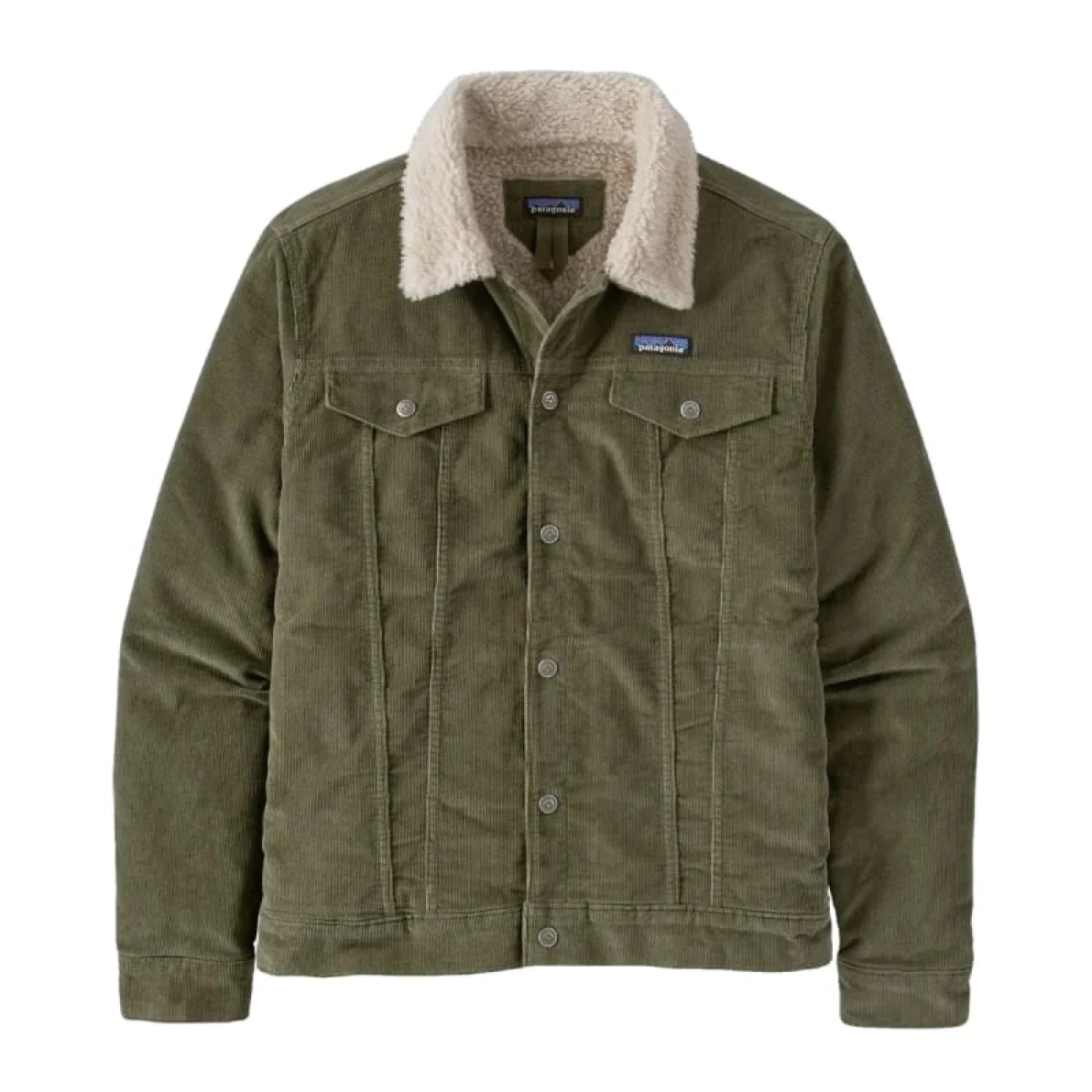 Patagonia 01. MENS APPAREL - MENS JACKETS - MENS JACKETS CASUAL Men's Pile Lined Trucker Jacket BSNG BASIN GREEN