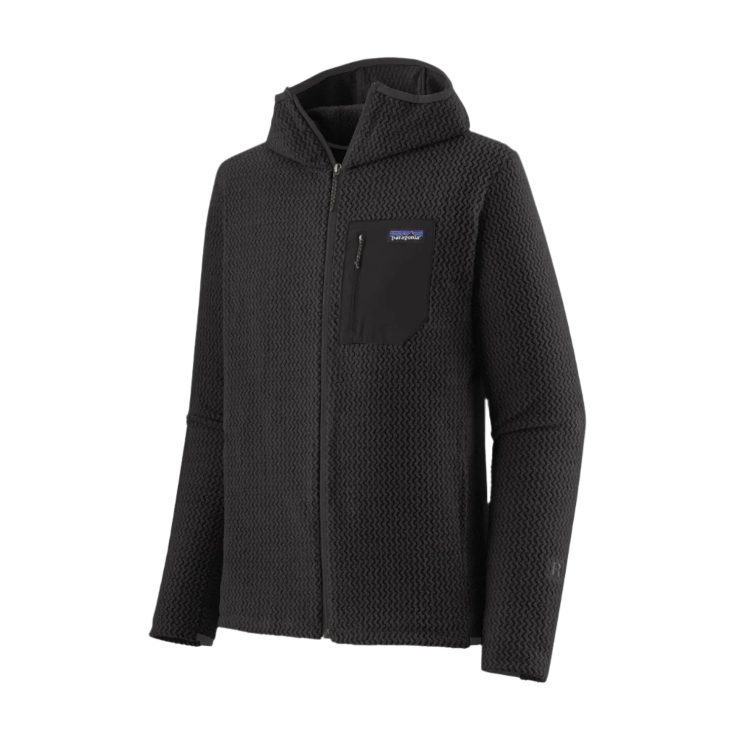 Patagonia 01. MENS APPAREL - MENS HOODIES|SWEATERS - MENS PO HOODY Men's R1 Air Full-Zip Hoody BLK BLACK