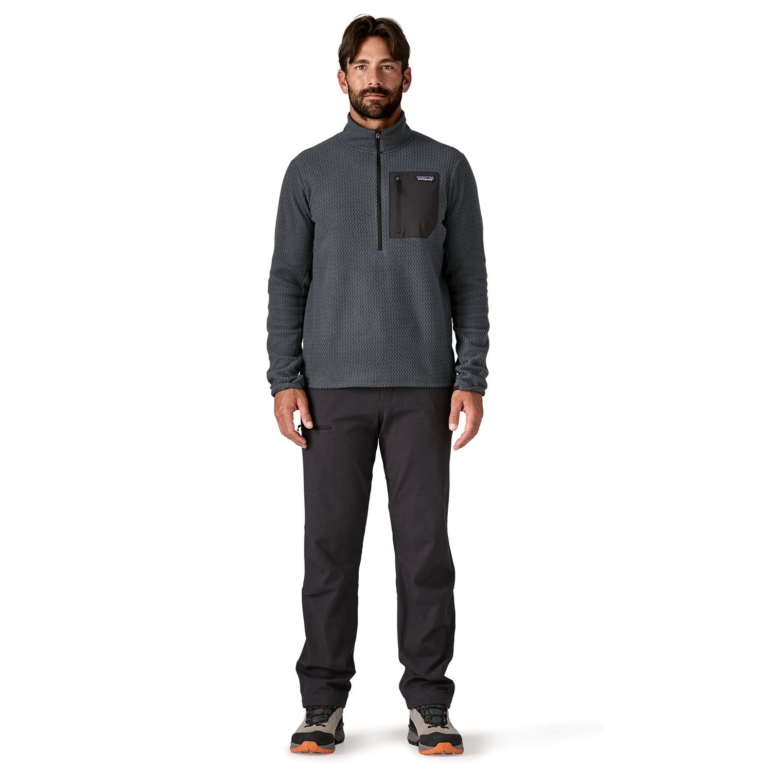 Patagonia 01. MENS APPAREL - MENS HOODIES|SWEATERS - MENS PO Q ZIP Men's R1® Air Zip Neck SMDB SMOLDER BLUE