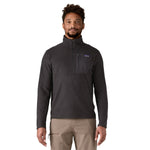 Patagonia 01. MENS APPAREL - MENS HOODIES|SWEATERS - MENS PO Q ZIP Men's R1® Air Zip Neck BLK BLACK