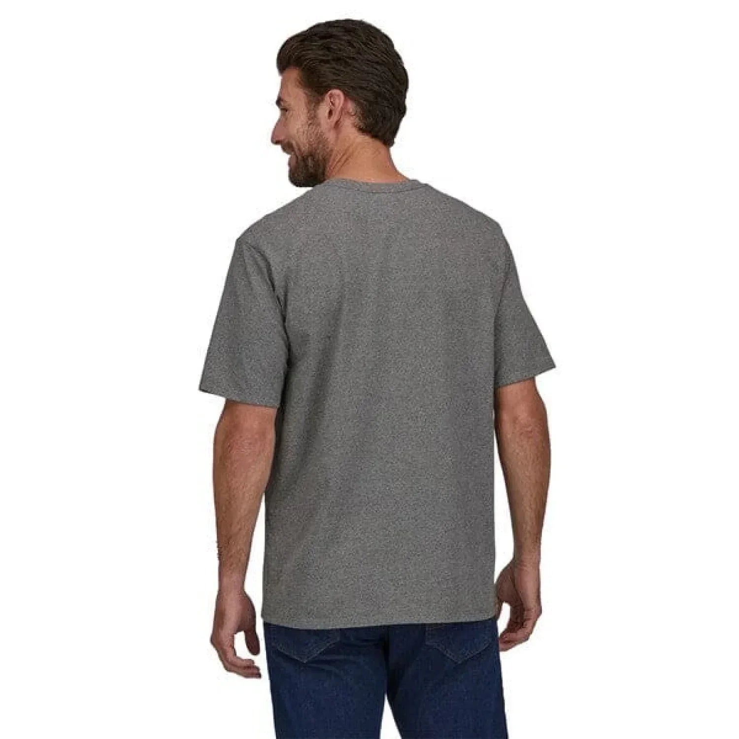 Patagonia 01. MENS APPAREL - MENS T-SHIRTS - MENS T-SHIRT SS Men's Take A Stand Responsibili-Tee WIGH WILD GRIZZ | GRAVEL HEATHER