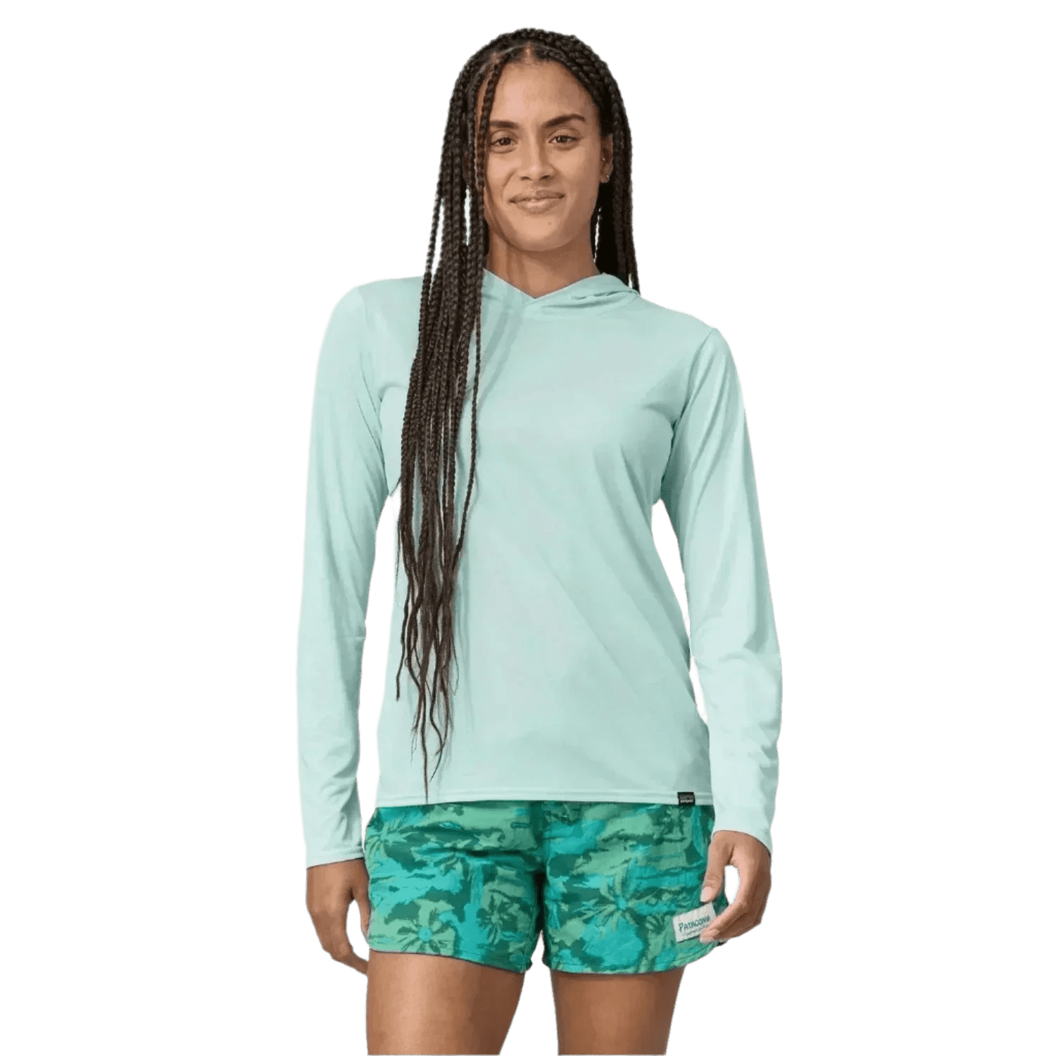 Patagonia 02. WOMENS APPAREL - WOMENS LS SHIRTS - WOMENS LS HOODY Women's Capilene® Cool Daily Hoody WGNX WISPY GREEN - LIGHT WISPY GREEN X-DYE