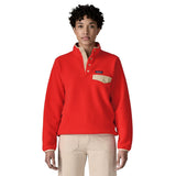 Patagonia 02. WOMENS APPAREL - WOMENS HOODIES|SWEATERS - WOMENS PO SWEATERS Women's Lightweight Synchilla® Snap-T® Fleece Pullover SZRD SIZZLE RED