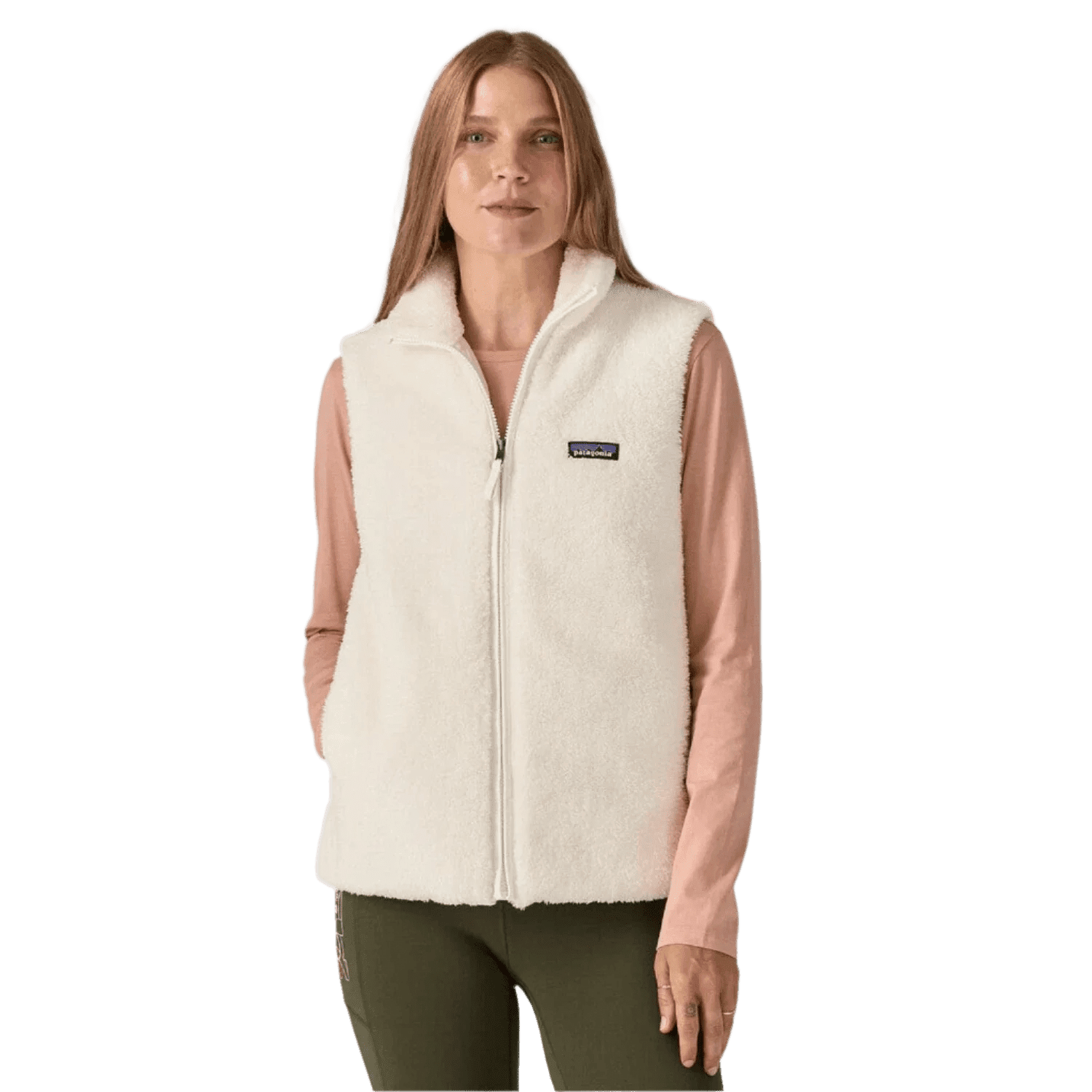 Patagonia 02. WOMENS APPAREL - WOMENS VEST - WOMENS VEST FLEECE Women's Los Gatos Vest BCW BIRCH WHITE (F24)