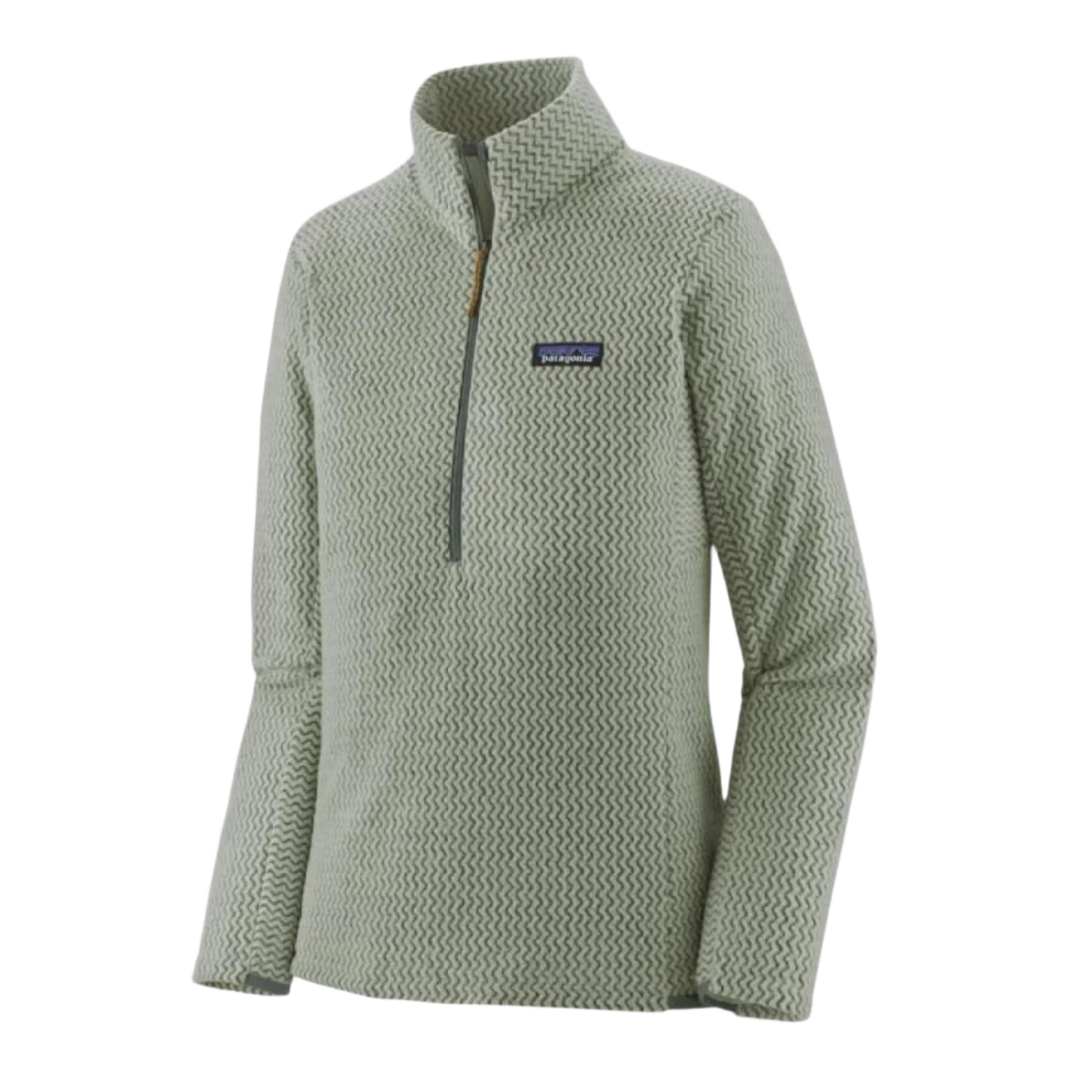 Patagonia 02. WOMENS APPAREL - WOMENS HOODIES|SWEATERS - WOMENS PO Q ZIP Women's R1 Air Zip Neck STGN SLEET GREEN