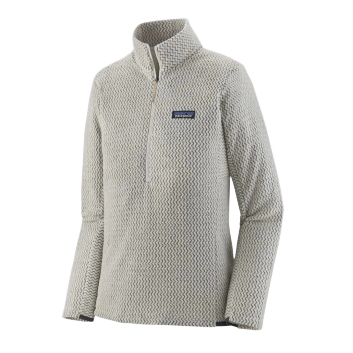 Patagonia 02. WOMENS APPAREL - WOMENS HOODIES|SWEATERS - WOMENS PO Q ZIP Women's R1 Air Zip Neck WLWT WOOL WHITE