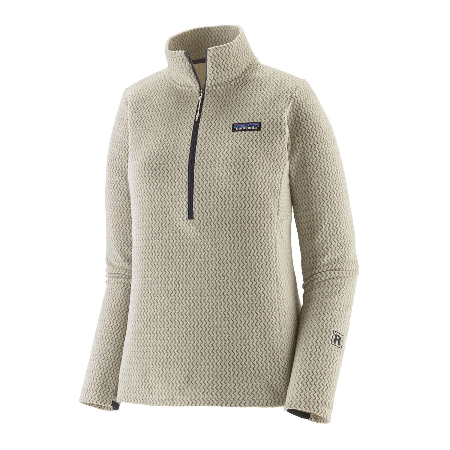 Patagonia 02. WOMENS APPAREL - WOMENS HOODIES|SWEATERS - WOMENS PO Q ZIP Women's R1® Air Fleece Zip-Neck WLWT WOOL WHITE