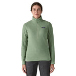 Patagonia 02. WOMENS APPAREL - WOMENS HOODIES|SWEATERS - WOMENS PO Q ZIP Women's R1® Air Fleece Zip-Neck ELGR ELLWOOD GREEN