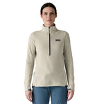 Patagonia 02. WOMENS APPAREL - WOMENS HOODIES|SWEATERS - WOMENS PO Q ZIP Women's R1® Air Fleece Zip-Neck WLWT WOOL WHITE