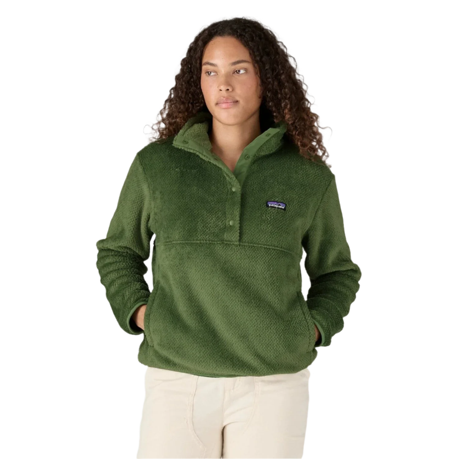 Patagonia 02. WOMENS APPAREL - WOMENS HOODIES|SWEATERS - WOMENS PO SWEATERS Women's Re-Tool Half Snap Fleece Pullover TNGR TERRAIN GREEN