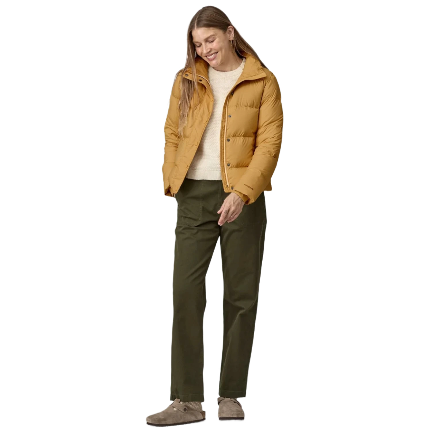 Patagonia 02. WOMENS APPAREL - WOMENS JACKETS - WOMENS JACKETS INSULATED Women's Silent Down Jacket BWX BEESWAX TAN