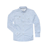 Poncho Outdoors 01. MENS APPAREL - MENS LS SHIRTS - MENS LS BUTTON UP Men's Original Shirt Long Sleeve THE WAHOO | BLUE AND WHITE PLAID REGULAR