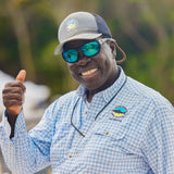 Poncho Outdoors 01. MENS APPAREL - MENS LS SHIRTS - MENS LS BUTTON UP Men's Original Shirt Long Sleeve THE WAHOO | BLUE AND WHITE PLAID REGULAR