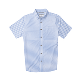 Poncho Outdoors 01. MENS APPAREL - MENS SS SHIRTS - MENS SS BUTTON UP Men's Ultra-Lite Shirt Short Sleeve THE BLUE RUNNER | BLUE AND WHITE PLAID SLIM