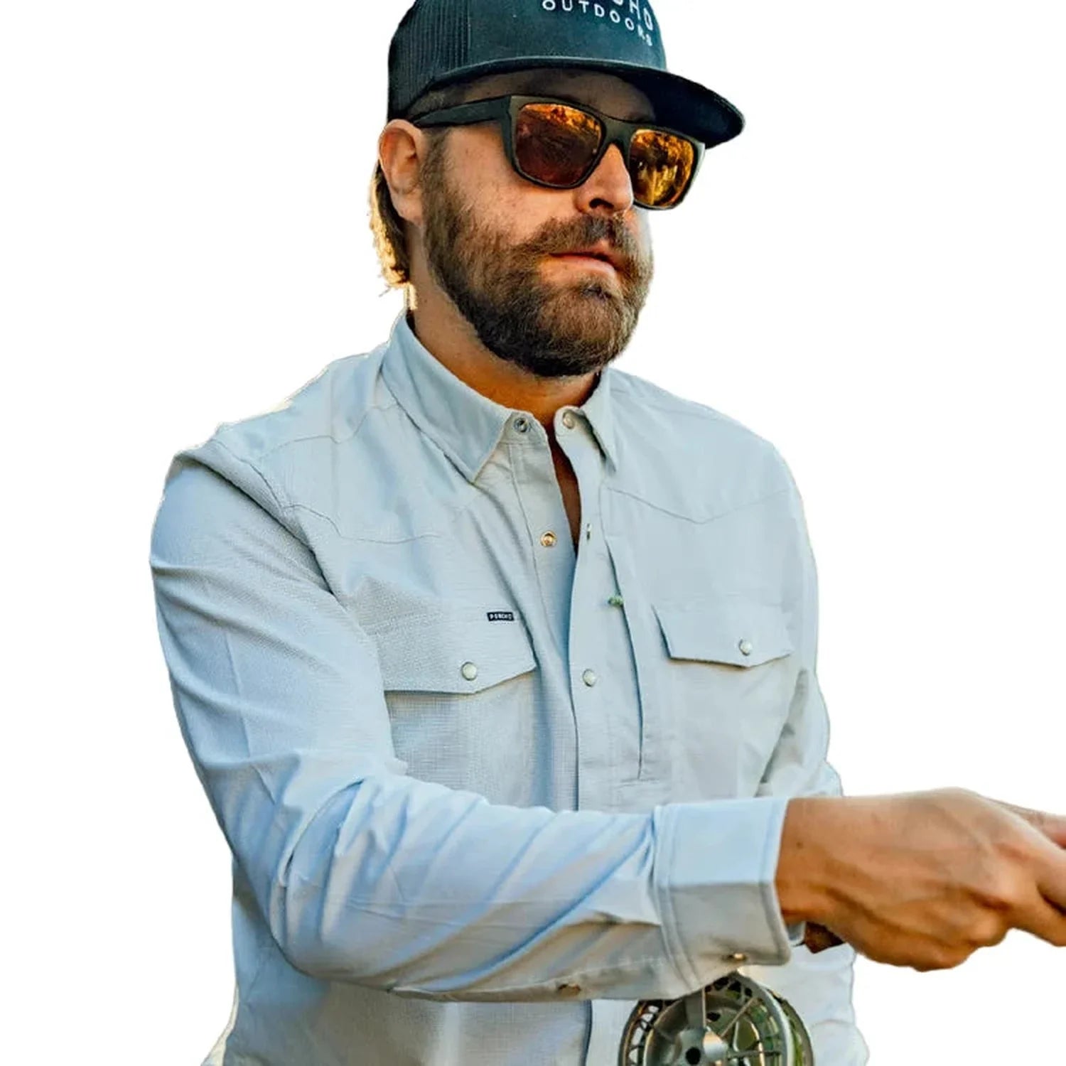 Poncho Outdoors 01. MENS APPAREL - MENS LS SHIRTS - MENS LS BUTTON UP Men's Western Pearl Snap Shirt Long Sleeve THE ALPINE | TURF GREEN MICROCHECK | REGULAR: