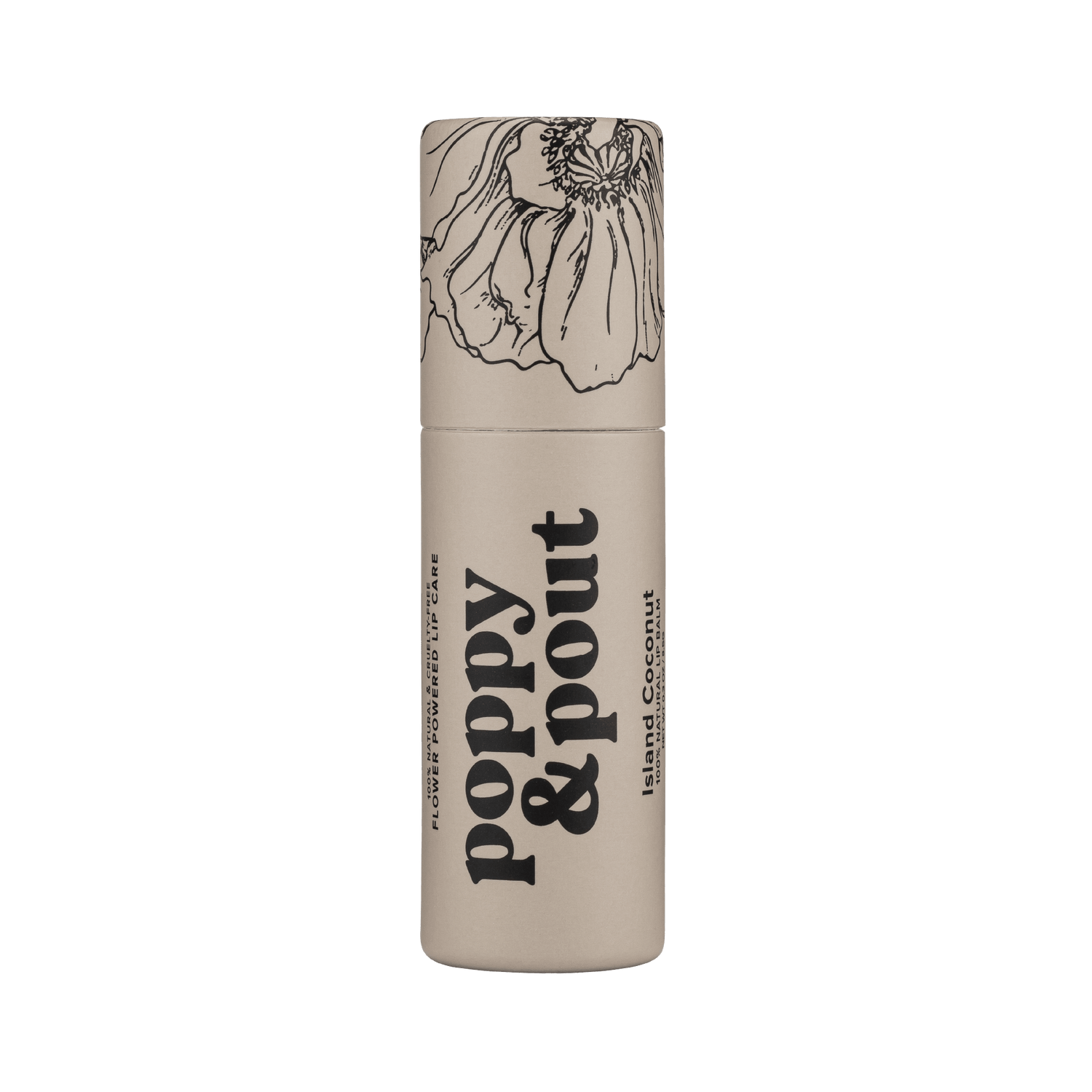 POPPY & POUT 12. HARDGOODS - CAMP|HIKE|TRAVEL - SKIN CARE Hydrating Lip Balm ISLAND COCONUT