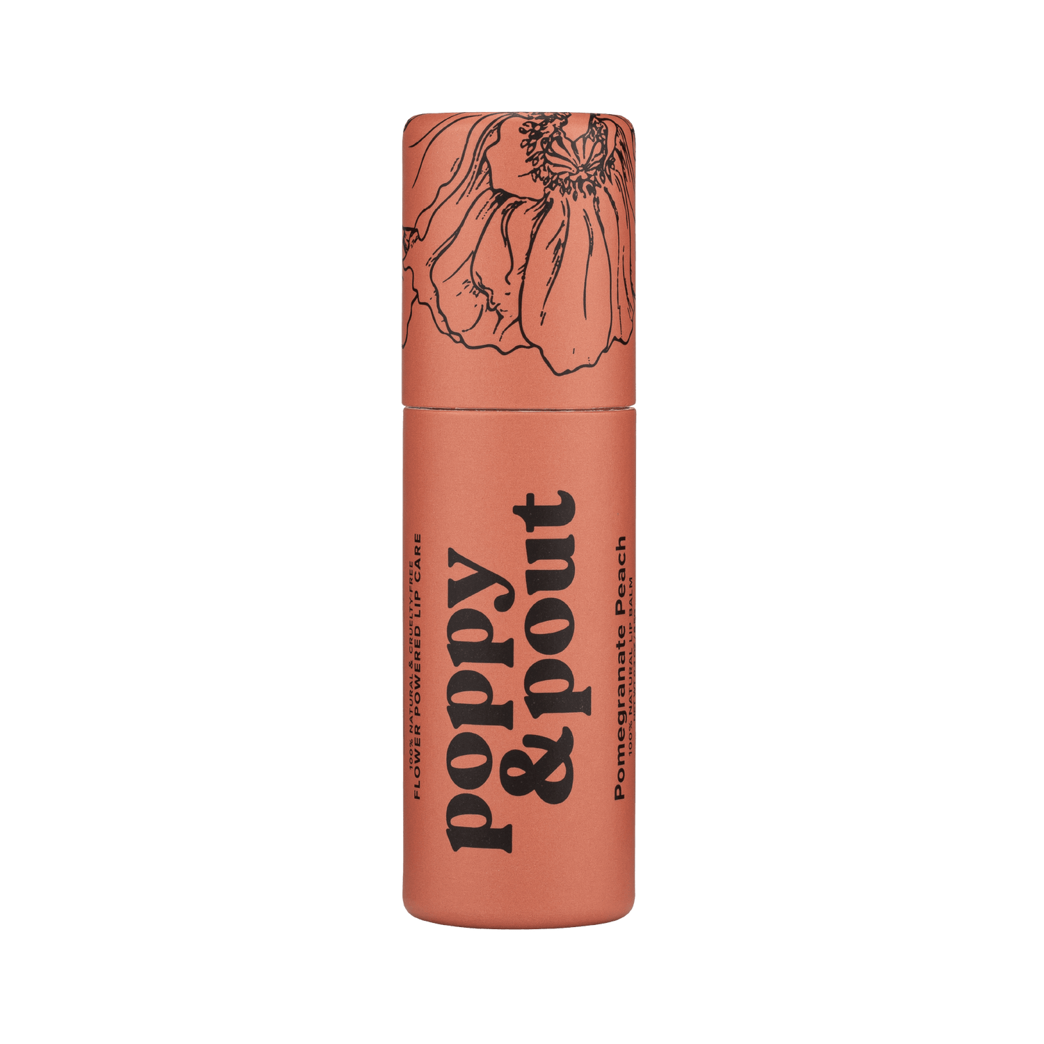 POPPY & POUT 12. HARDGOODS - CAMP|HIKE|TRAVEL - SKIN CARE Hydrating Lip Balm POMEGRANATE PEACH