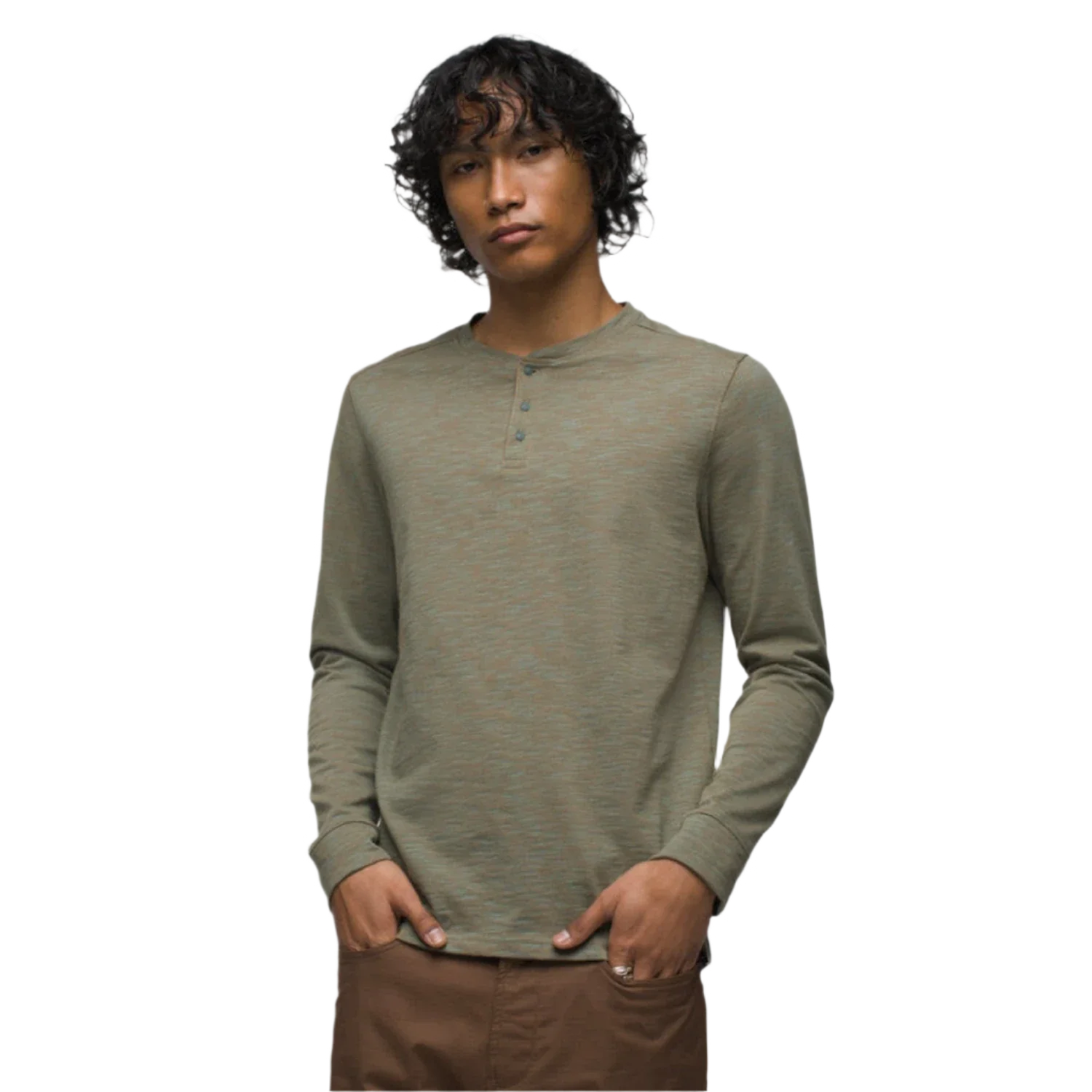 Prana 01. MENS APPAREL - MENS LS SHIRTS - MENS LS CASUAL Men's Ronnie Henley ll 300 EUCALYPTUS HEATHER