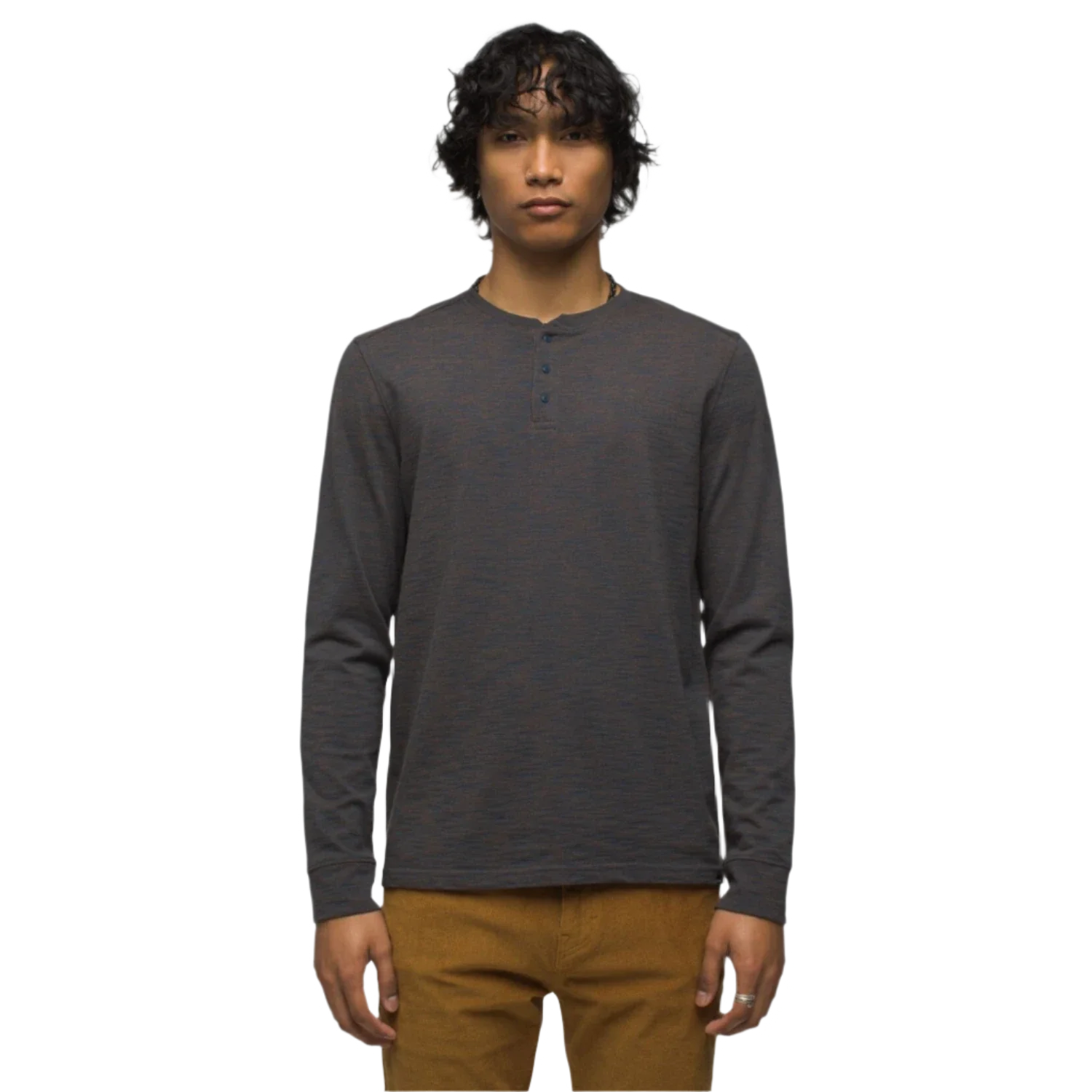 Prana 01. MENS APPAREL - MENS LS SHIRTS - MENS LS CASUAL Men's Ronnie Henley ll 400 DARK SKY HEATHER