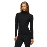 Prana 02. WOMENS APPAREL - WOMENS LS SHIRTS - WOMENS LS CASUAL Women's Foundation Rib Turtleneck 001 BLACK HEATHER