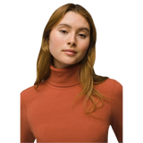 Prana 02. WOMENS APPAREL - WOMENS LS SHIRTS - WOMENS LS CASUAL Women's Foundation Rib Turtleneck 600 TERRACOTTA HEATHER