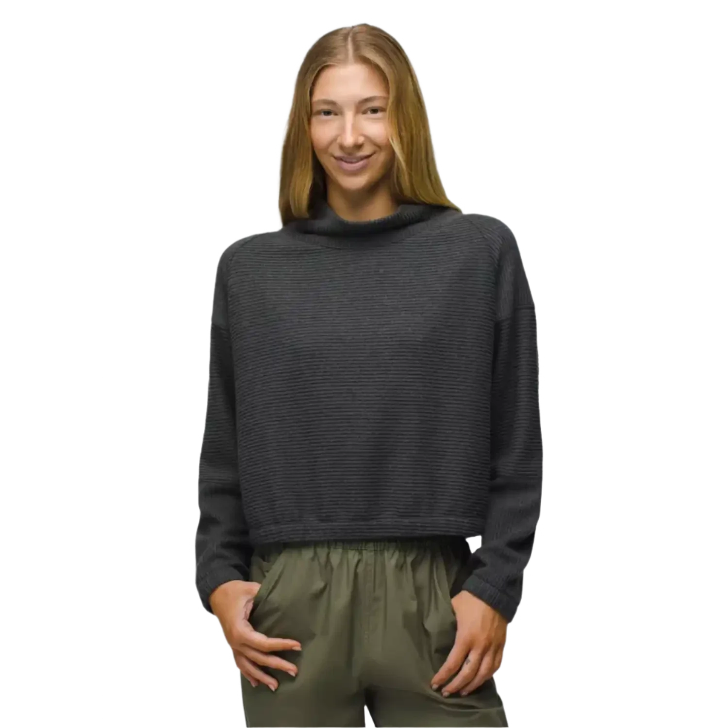 Prana 02. WOMENS APPAREL - WOMENS HOODIES|SWEATERS - WOMENS PO SWEATERS Women's Olivia Long Sleeve 020 CHARCOAL