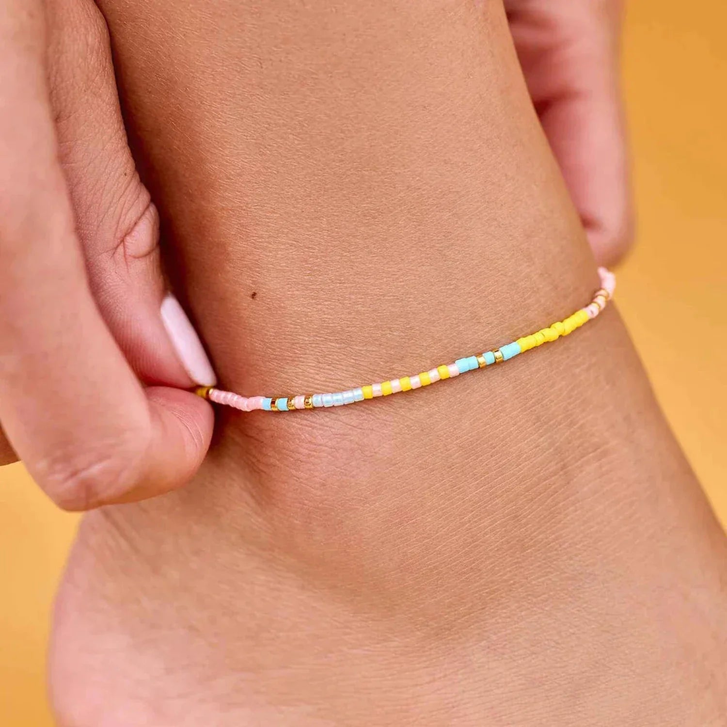 Pura Vida 10. GIFTS|ACCESSORIES - WOMENS ACCESSORIES - WOMENS JEWELRY PV Stretch Anklet SUNSET BEACH