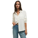 Z Supply 02. WOMENS APPAREL - WOMENS LS SHIRTS - WOMENS LS CASUAL Women's Alfie Button Up Shirt WHT WHITE