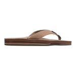 RAINBOW 04. MENS FOOTWEAR - MENS SANDALS - MENS SANDALS CASUAL Men's 302 Leather Flip DARK BROWN (DKBR)