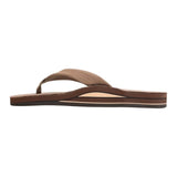 RAINBOW 04. MENS FOOTWEAR - MENS SANDALS - MENS SANDALS CASUAL Men's 302 Leather Flip DARK BROWN (DKBR)