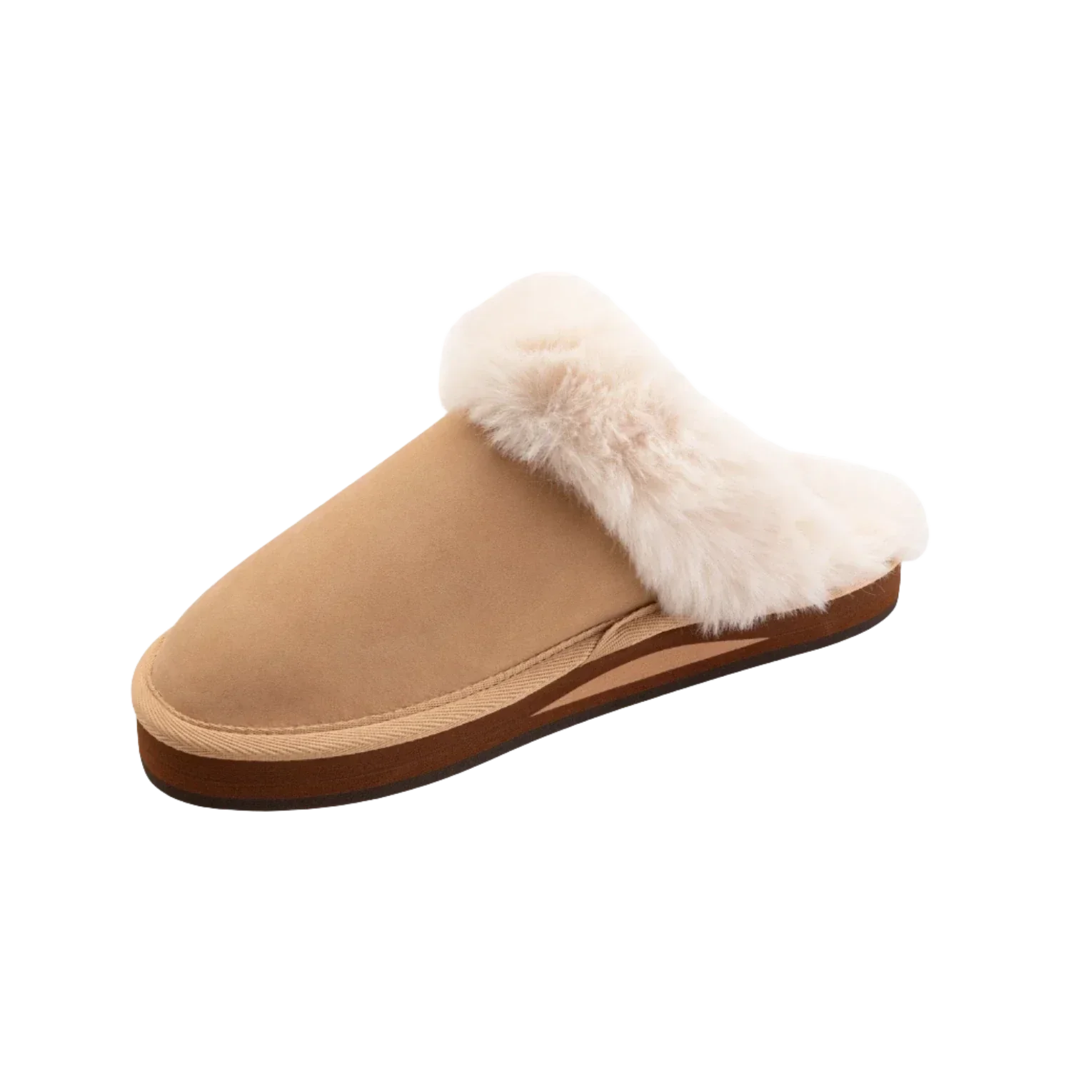 Rainbow 05. WOMENS FOOTWEAR - WOMENS SHOES - WOMENS SHOES SLIPPERS Women's Sunset Snugs Slippers SIERRA BROWN|CREAM FLEECE