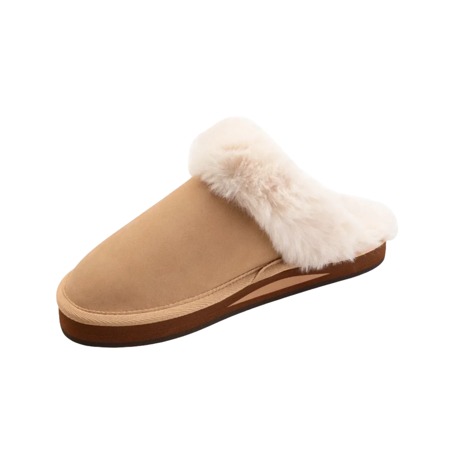 Rainbow 05. WOMENS FOOTWEAR - WOMENS SHOES - WOMENS SHOES SLIPPERS Women's Sunset Snugs Slippers SIERRA BROWN|CREAM FLEECE