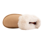 Rainbow 05. WOMENS FOOTWEAR - WOMENS SHOES - WOMENS SHOES SLIPPERS Women's Sunset Snugs Slippers SIERRA BROWN|CREAM FLEECE