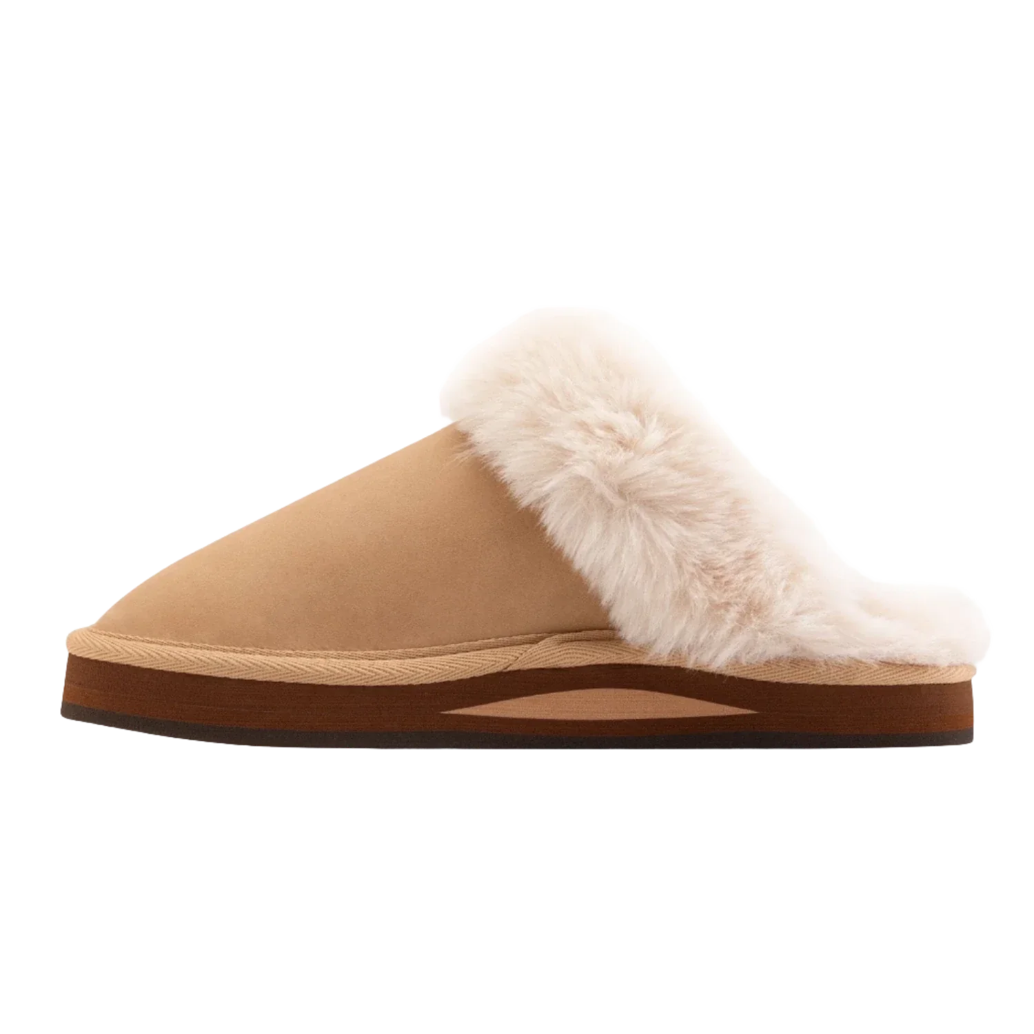 Rainbow 05. WOMENS FOOTWEAR - WOMENS SHOES - WOMENS SHOES SLIPPERS Women's Sunset Snugs Slippers SIERRA BROWN|CREAM FLEECE